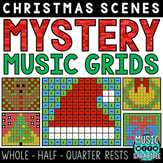 Christmas Mystery Music Grids - Whole, Half, and Quarter Rests Digital Resources